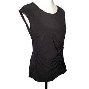 Carmen Marc Valvo Black Sleeveless Side Buckle Cocktail Party Dress Size Small